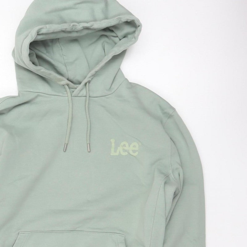 Lee Unisex Adults Green M Regular Fit Logo Pullover Hoodie