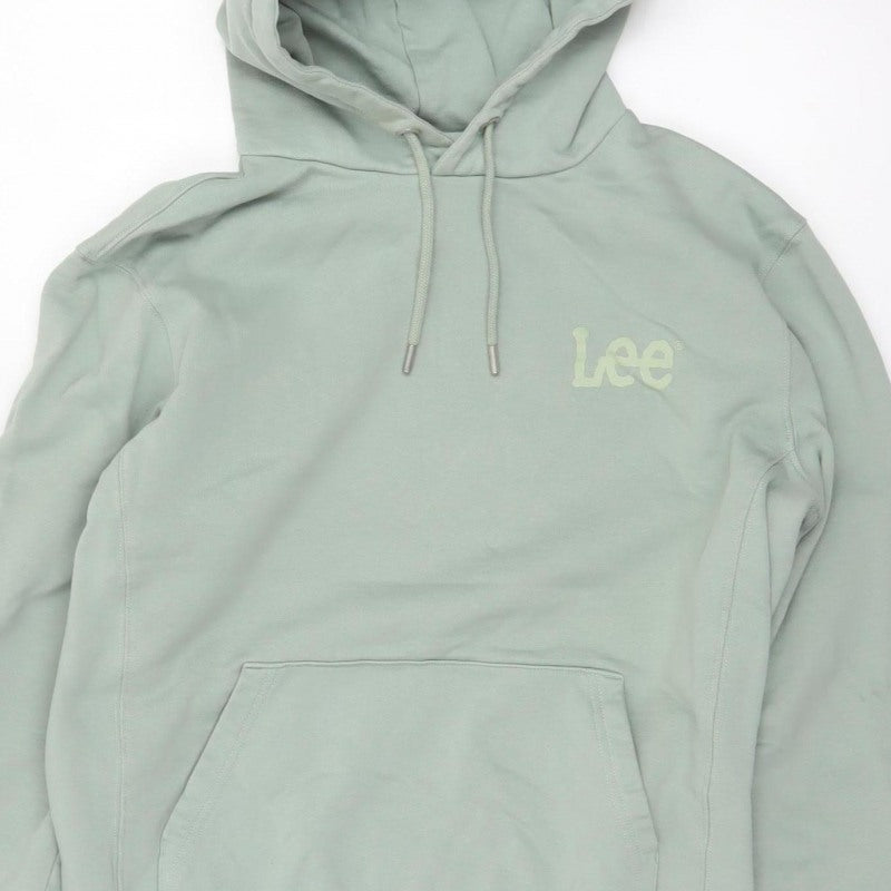 Lee Unisex Adults Green M Regular Fit Logo Pullover Hoodie
