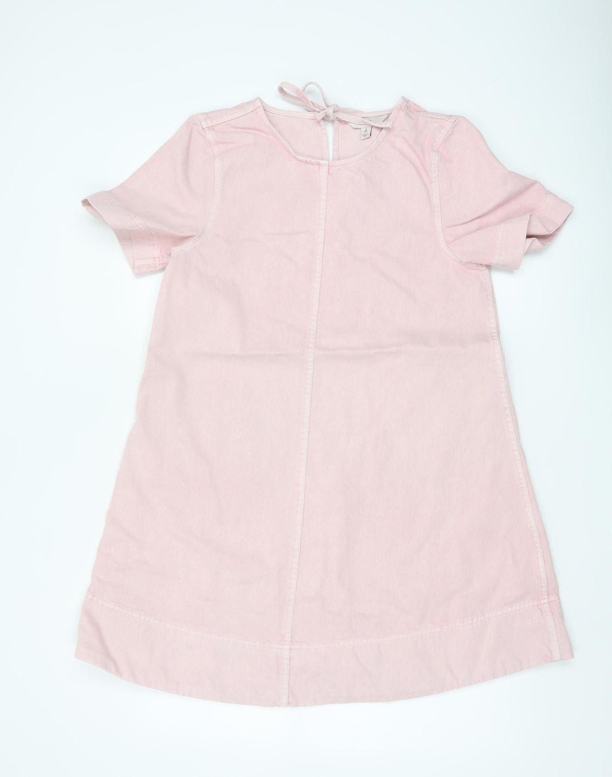 Marks and Spencer Women Pink UK 8 Shift Dress Cotton Flutter Sleeve