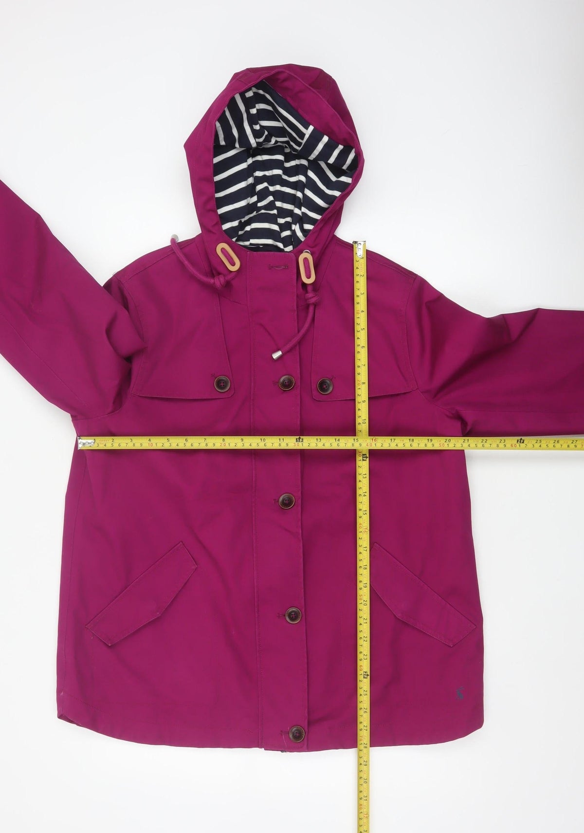 Joules Women’s Purple UK 16 Waterproof Hooded Long Rain Jacket