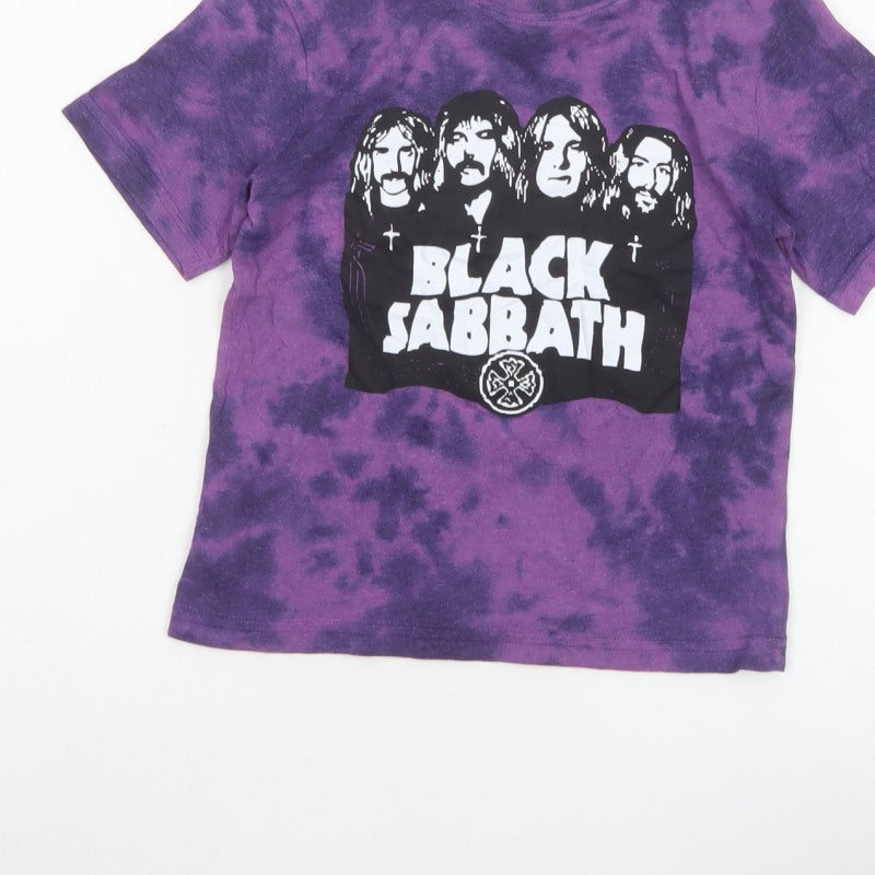 Rock Off Unisex Kids Purple Black Sabbath Graphic T-Shirt 7-8 Years