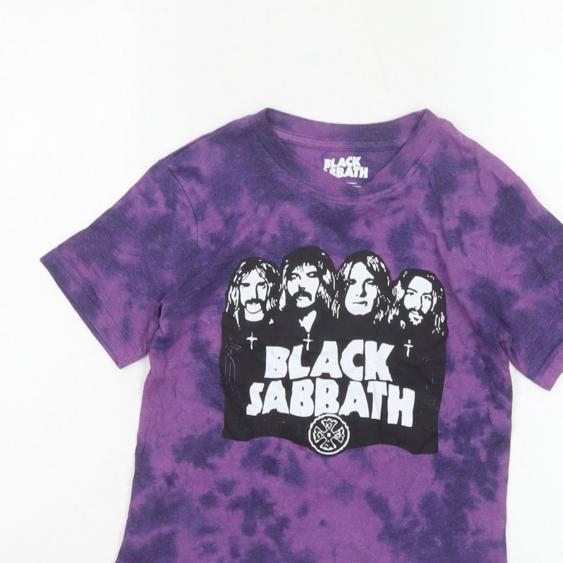 Rock Off Unisex Kids Purple Black Sabbath Graphic T-Shirt 7-8 Years