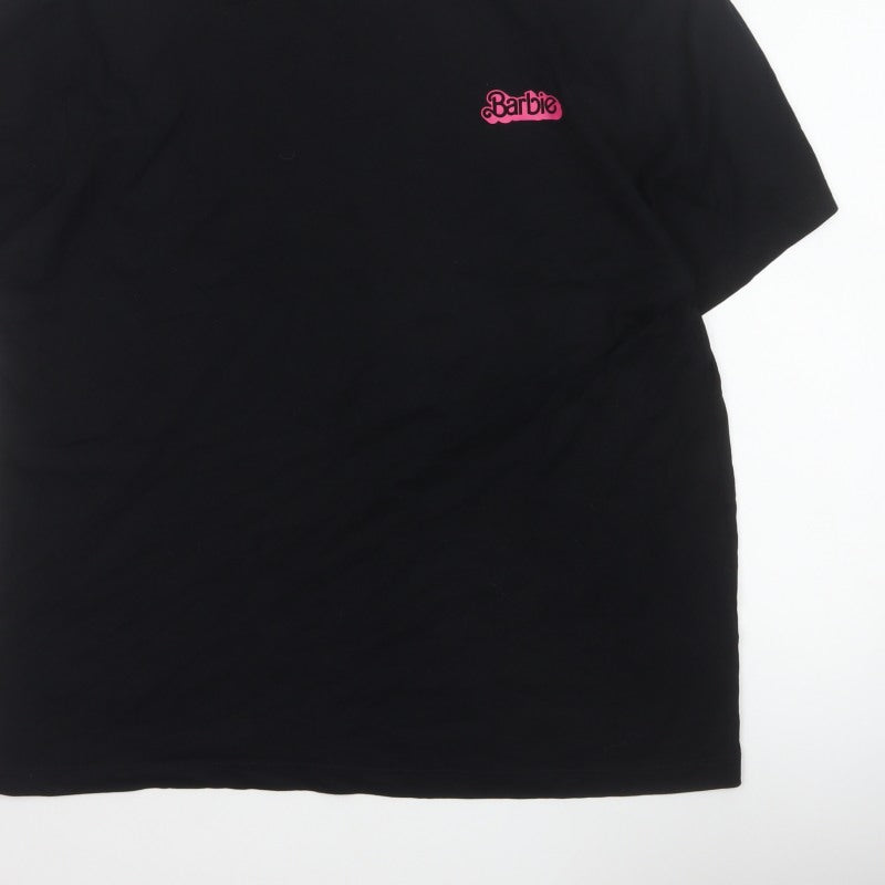 Barbie The Movie Unisex Adults Black XL Graphic Logo T-Shirt 2023