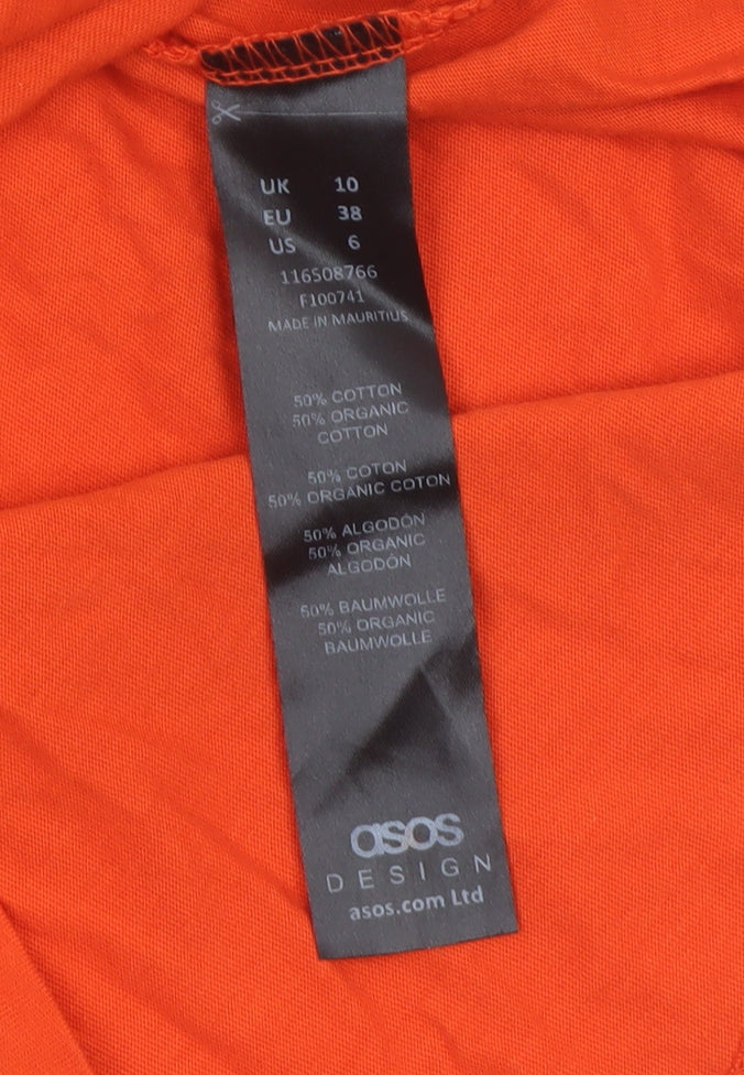 ASOS DESIGN Women Orange UK 10 Basic Crew Neck Short Sleeve T-Shirt
