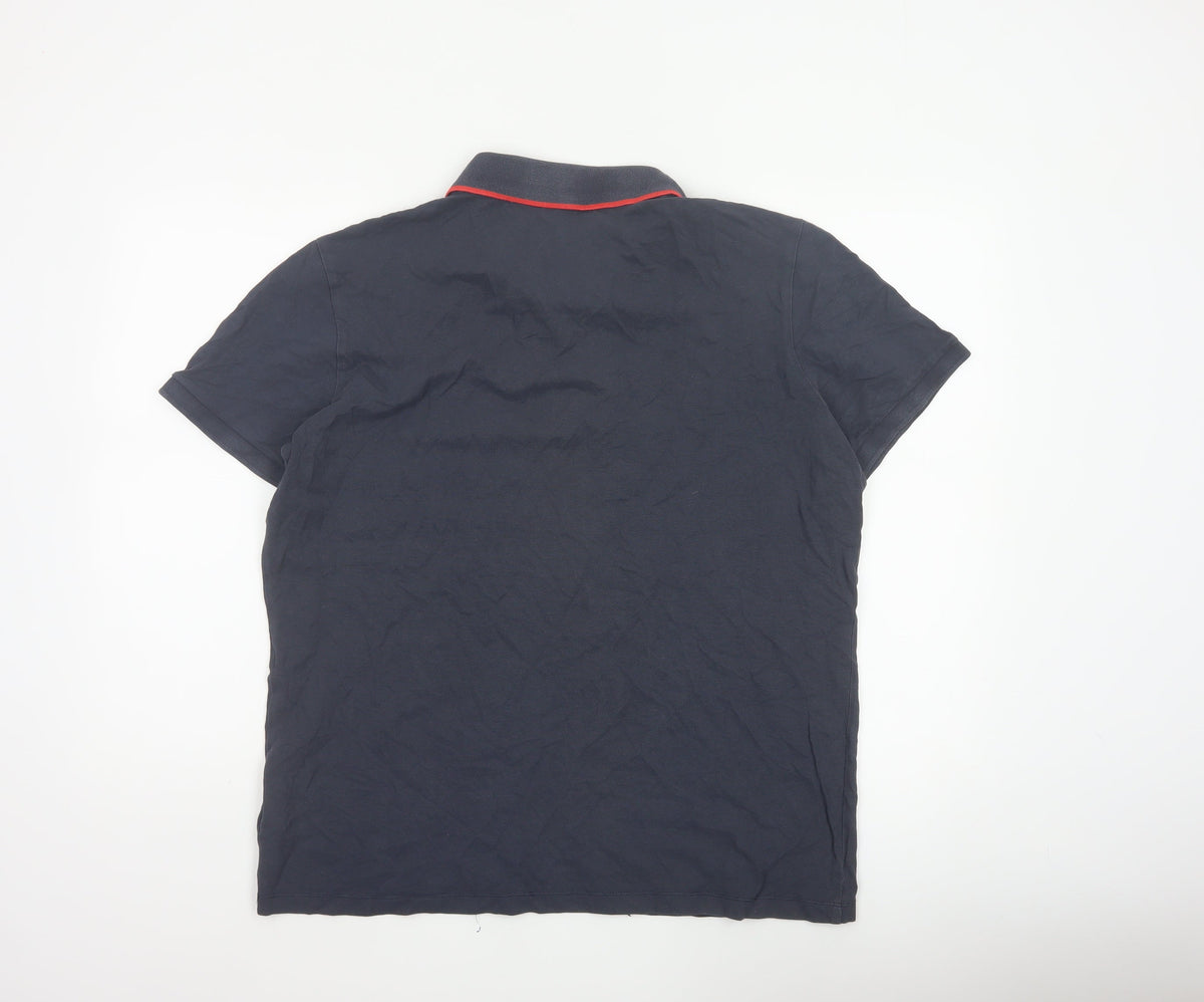 Brand and care label for Hugo Boss Men’s Blue XL Regular Fit Short Sleeve Logo Polo Shirt
