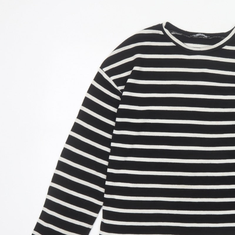 Zara Women’s Black White Stripe UK 8 Crew Neck Knit Jumper