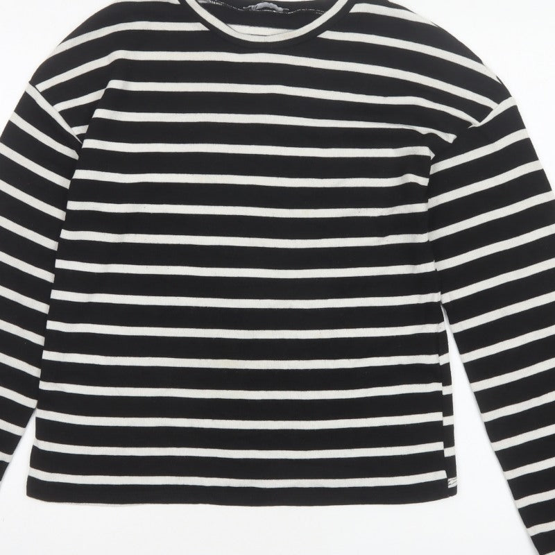 Zara Women’s Black White Stripe UK 8 Crew Neck Knit Jumper
