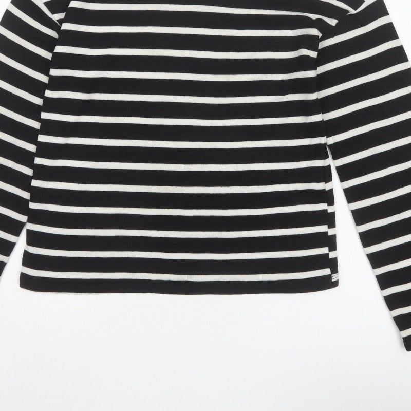 Zara Women’s Black White Stripe UK 8 Crew Neck Knit Jumper