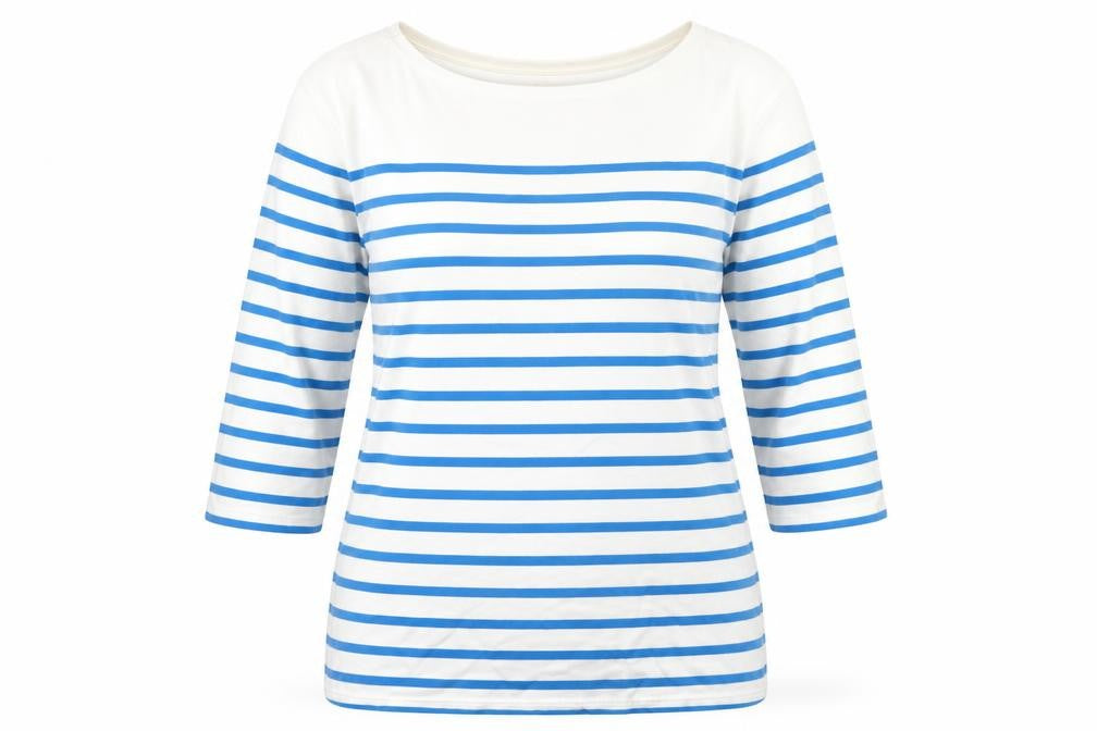 Seasalt Women Blue White Striped Sailor Top UK 14 Organic Cotton