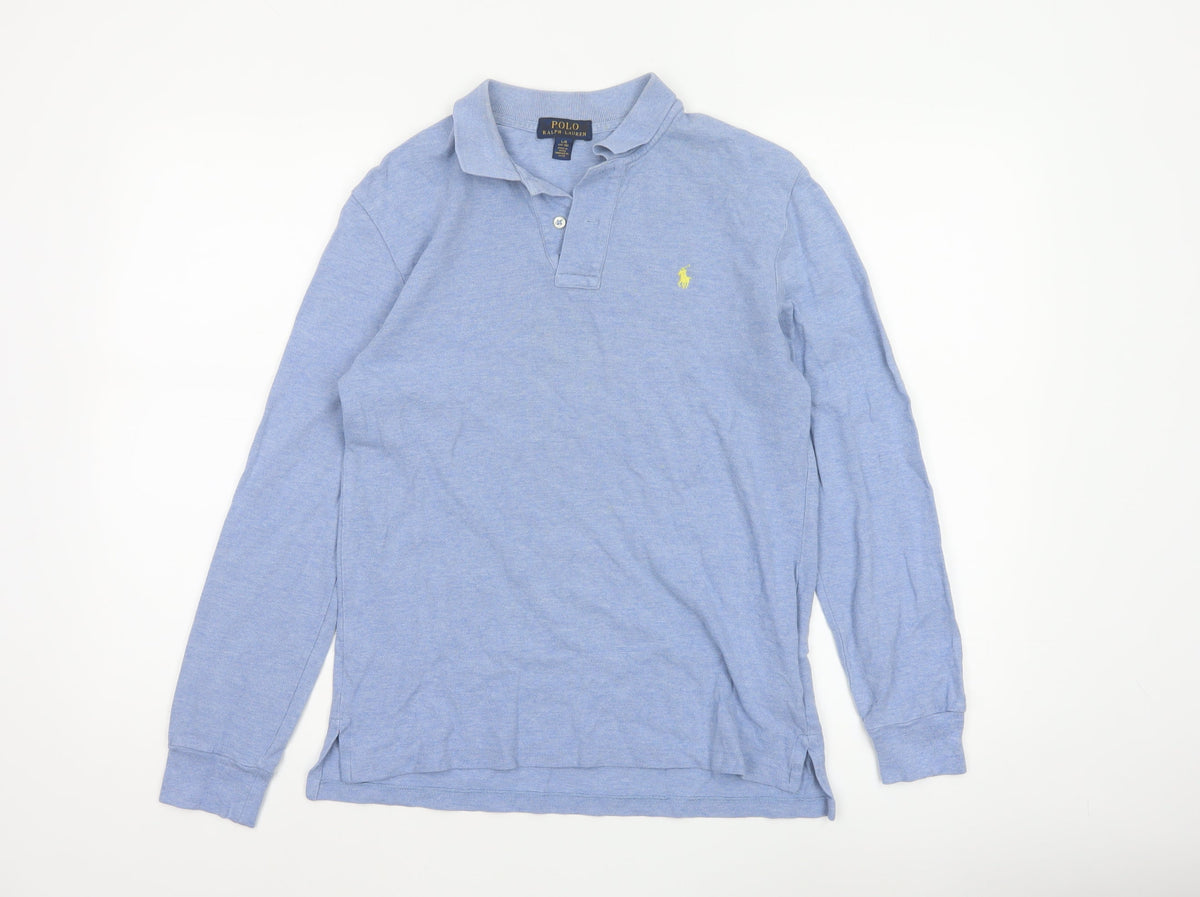Polo Ralph Lauren Boys Blue 14-15 Years Long Sleeve Cotton Polo Shirt