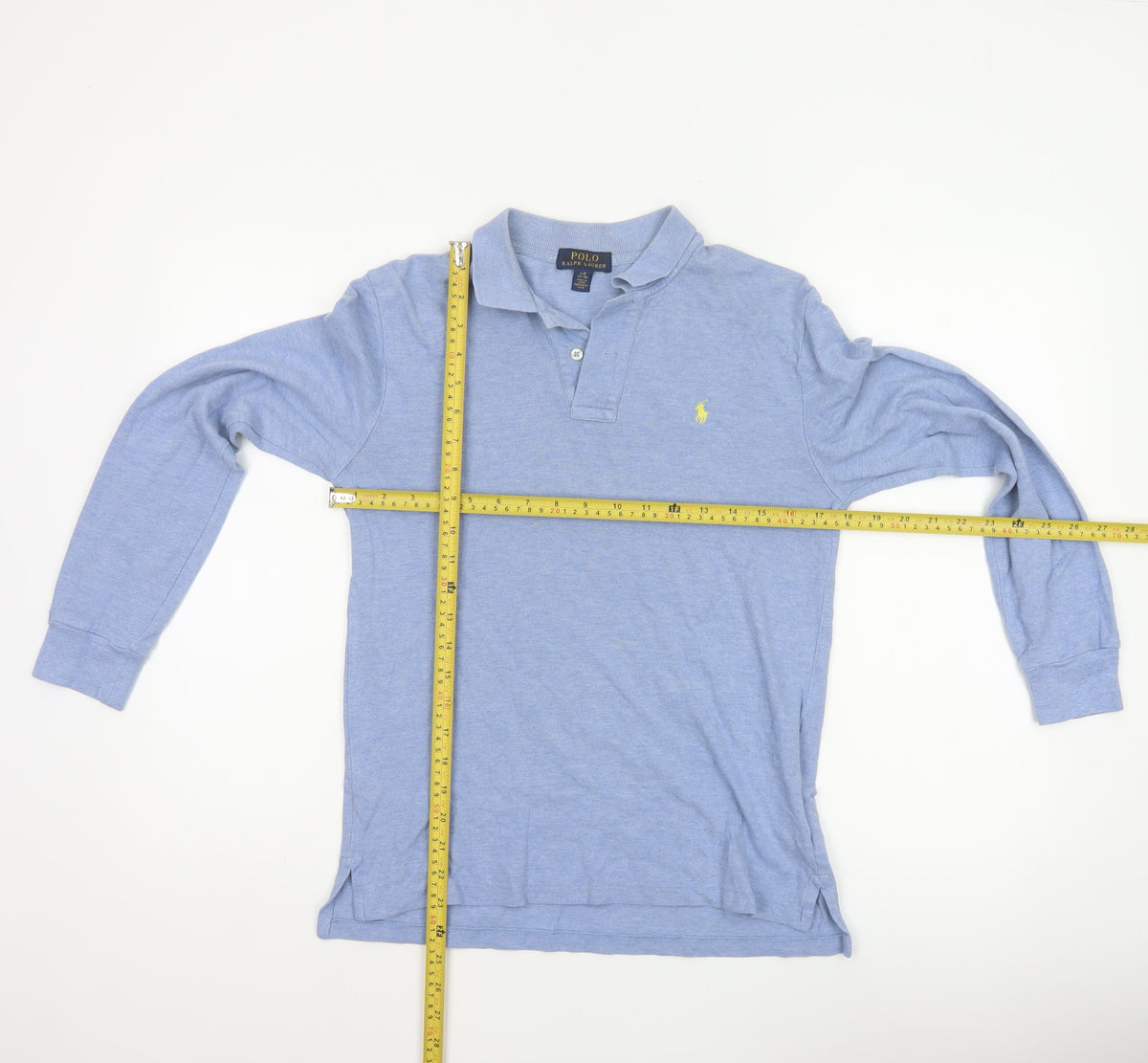 Polo Ralph Lauren Boys Blue 14-15 Years Long Sleeve Cotton Polo Shirt