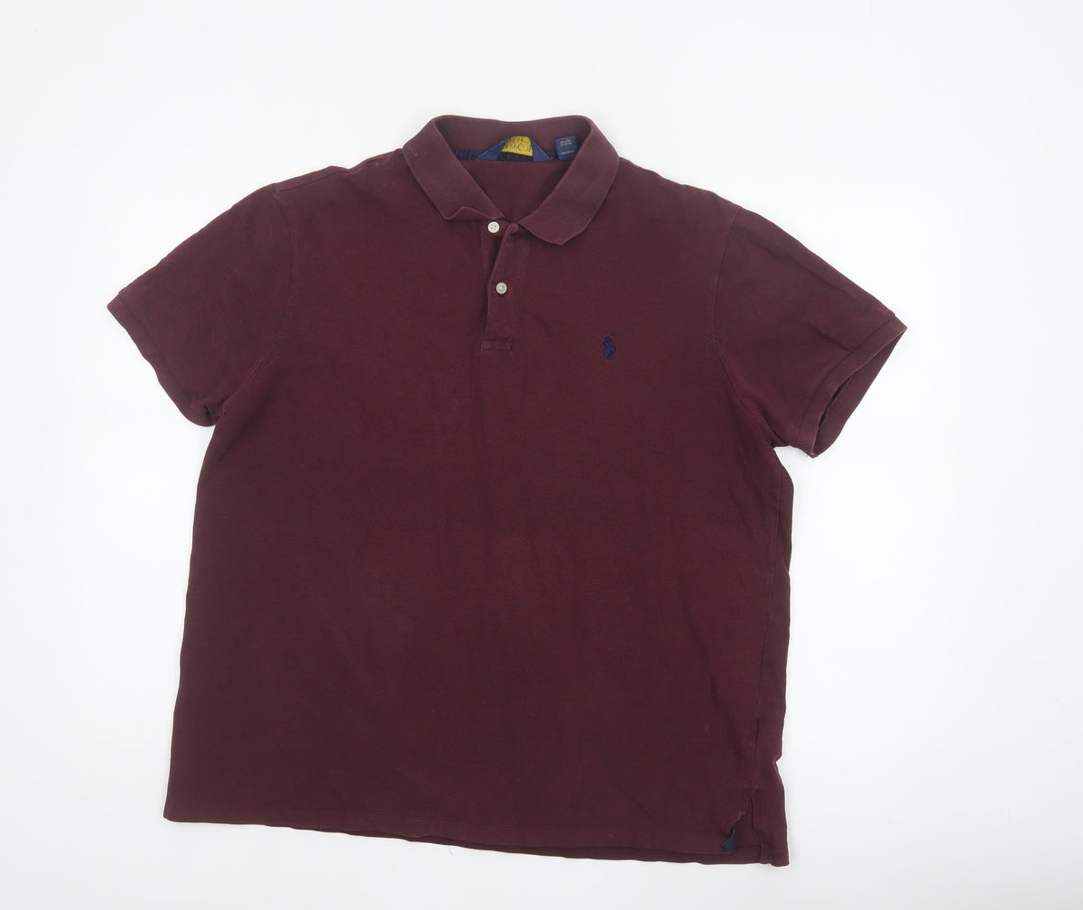 Polo Golf Ralph Lauren Men's Red XL Cotton Stretch Short Sleeve Polo