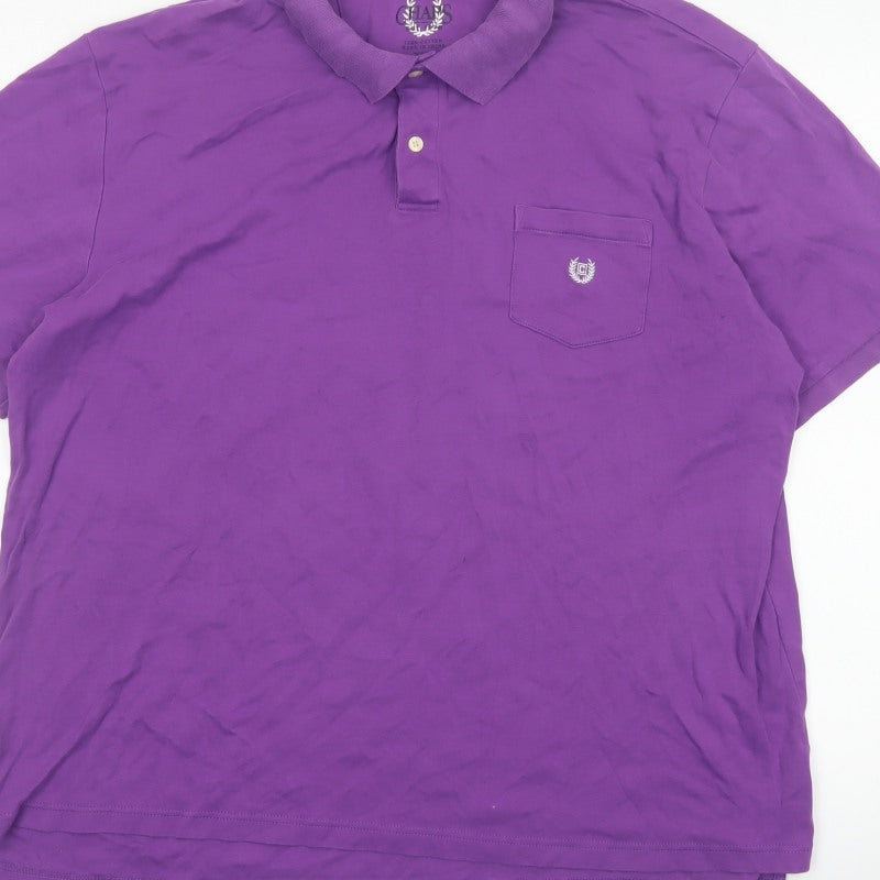 Chaps Men’s Purple 2XL Cotton Short Sleeve Logo Pocket Polo Shirt