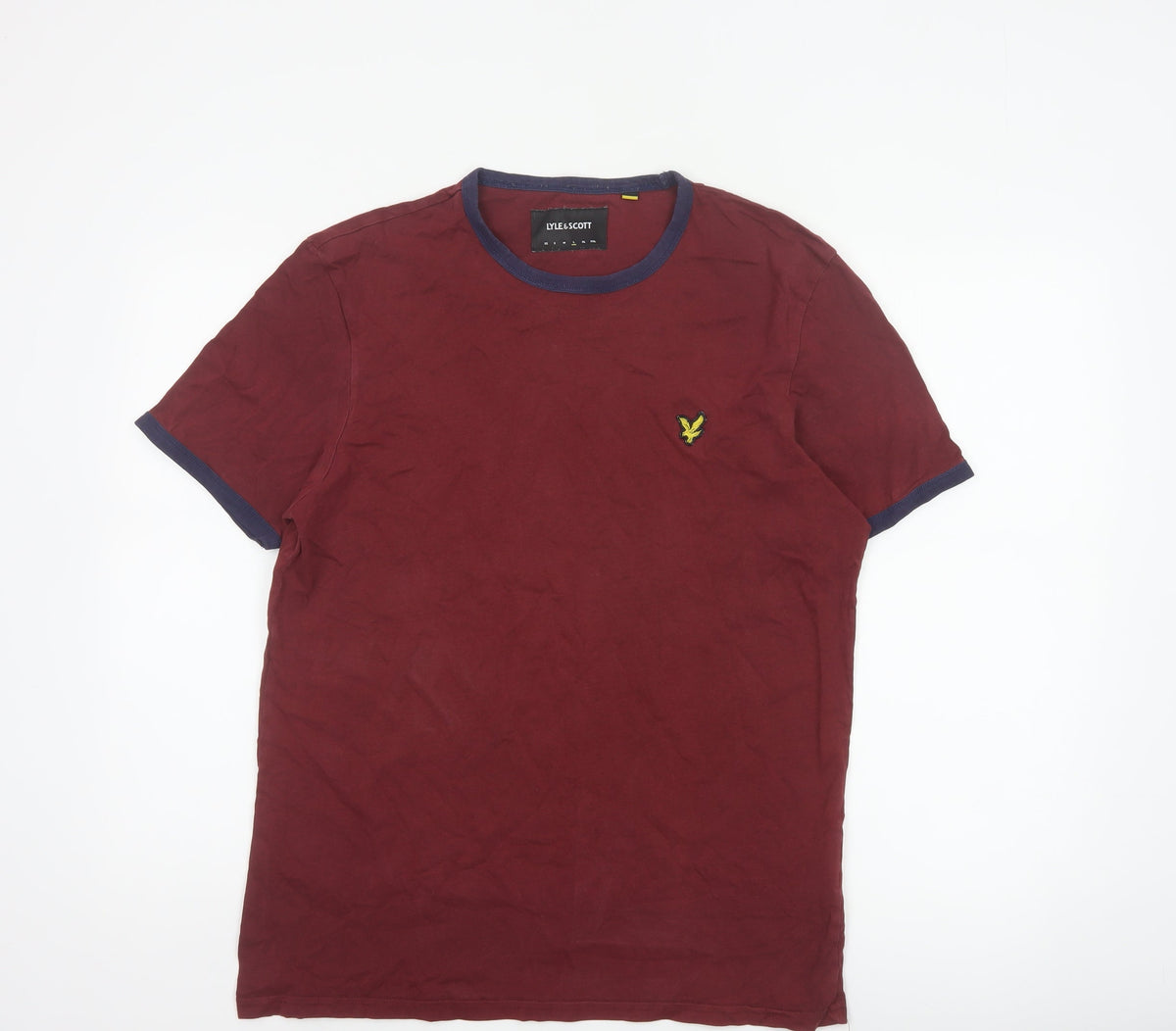 Lyle & Scott Men’s Red L Ringer Crew Neck Cotton T-Shirt Logo
