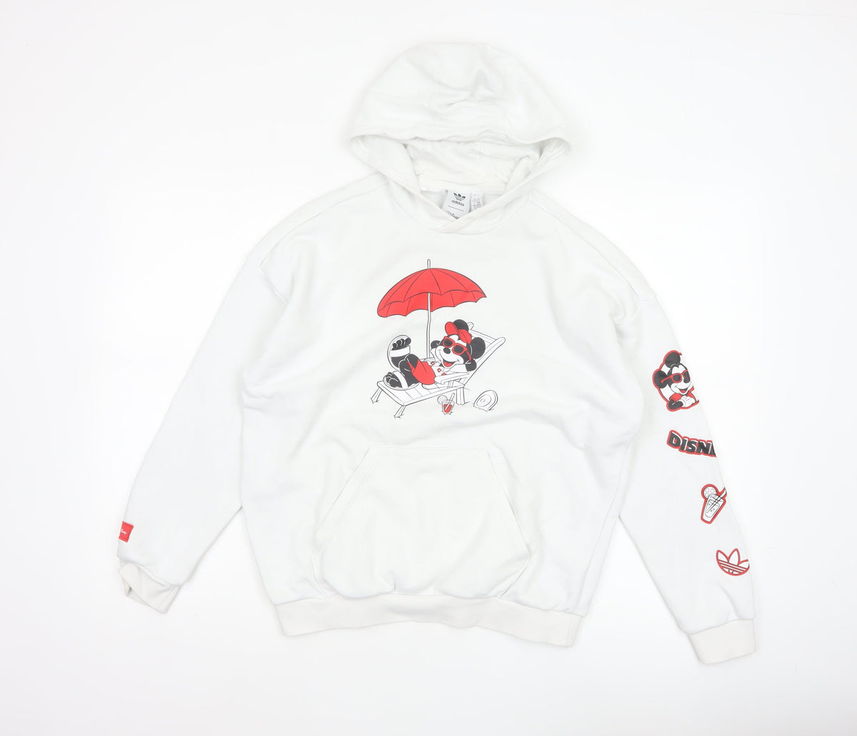 Adidas Disney Boys White 11-12 Years Mickey Mouse Pullover Hoodie