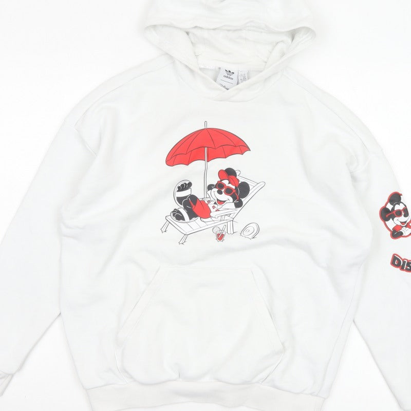 Adidas Disney Boys White 11-12 Years Mickey Mouse Pullover Hoodie