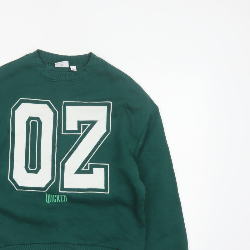 Wicked Women’s Green XS Pullover Sweatshirt 02 Graphic Crew Neck