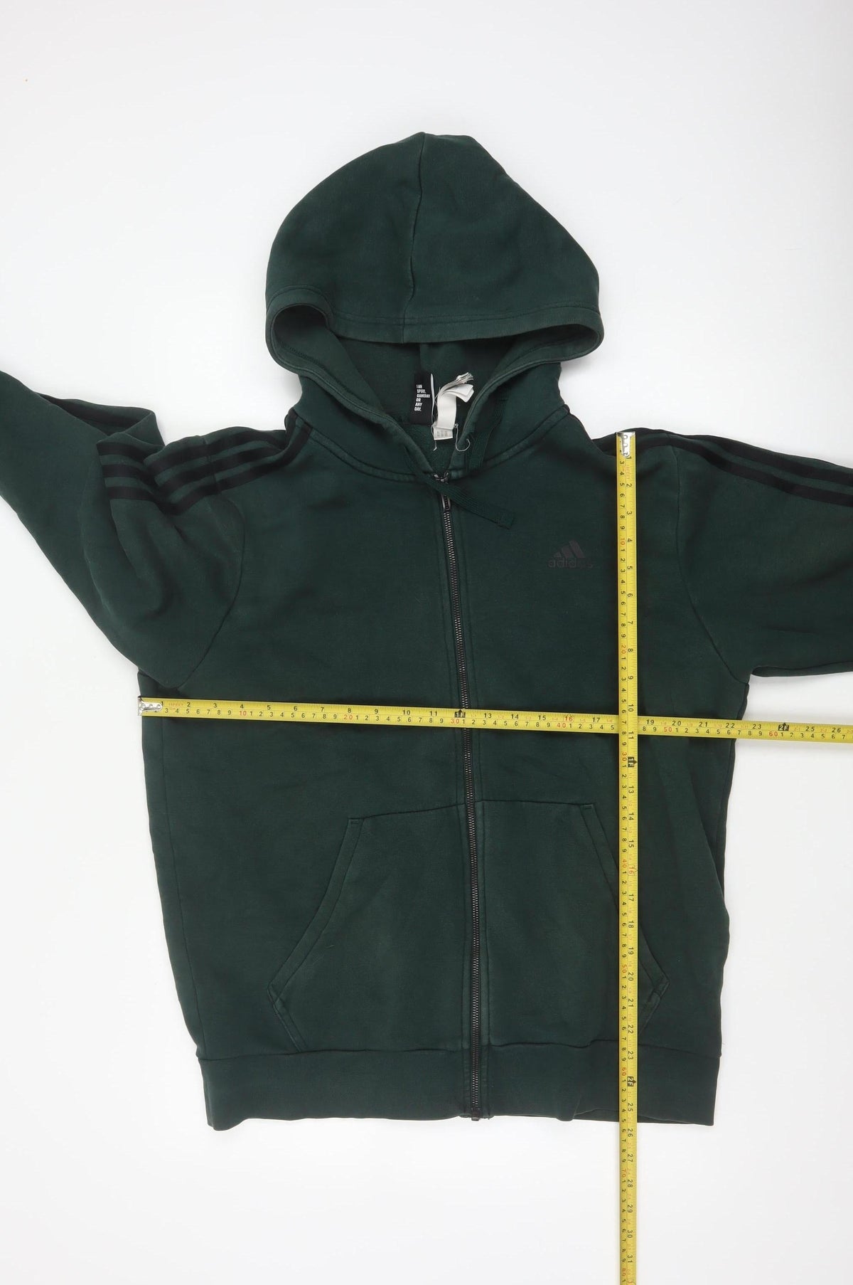Adidas Men’s Green L Full Zip Hooded Sports Hoodie 3 Stripe