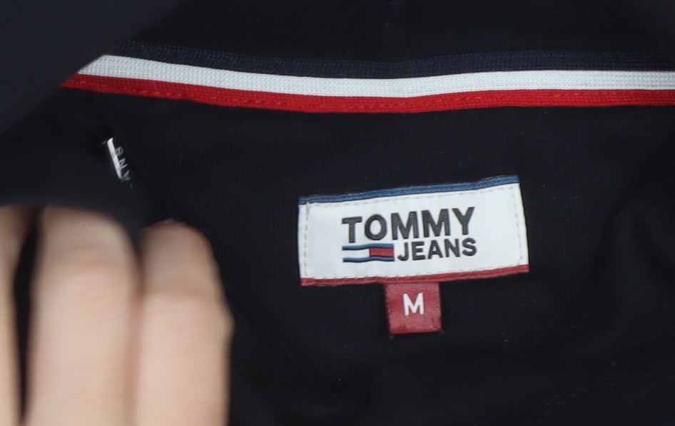 Tommy Jeans Men's Black M Pullover Logo Graphic Hoodie Pockets