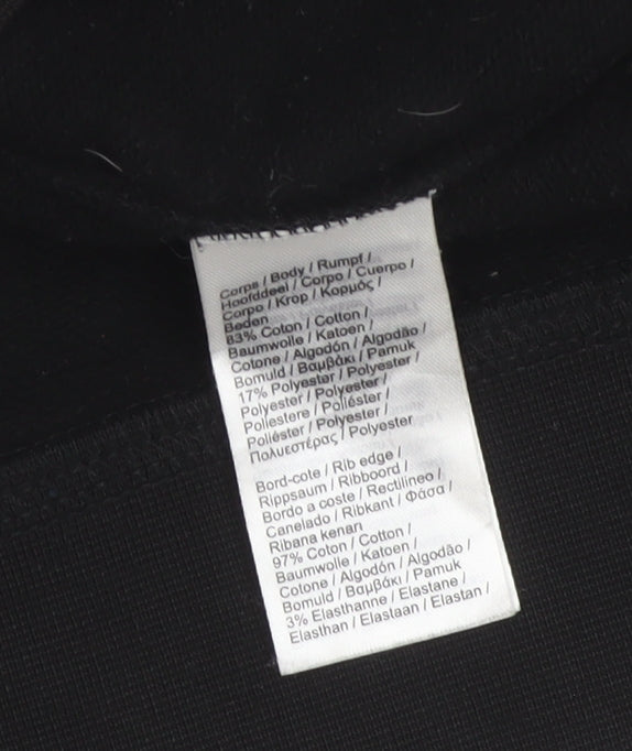 Lacoste Sport Men's Black L Full Zip Hoodie Logo Cotton Blend