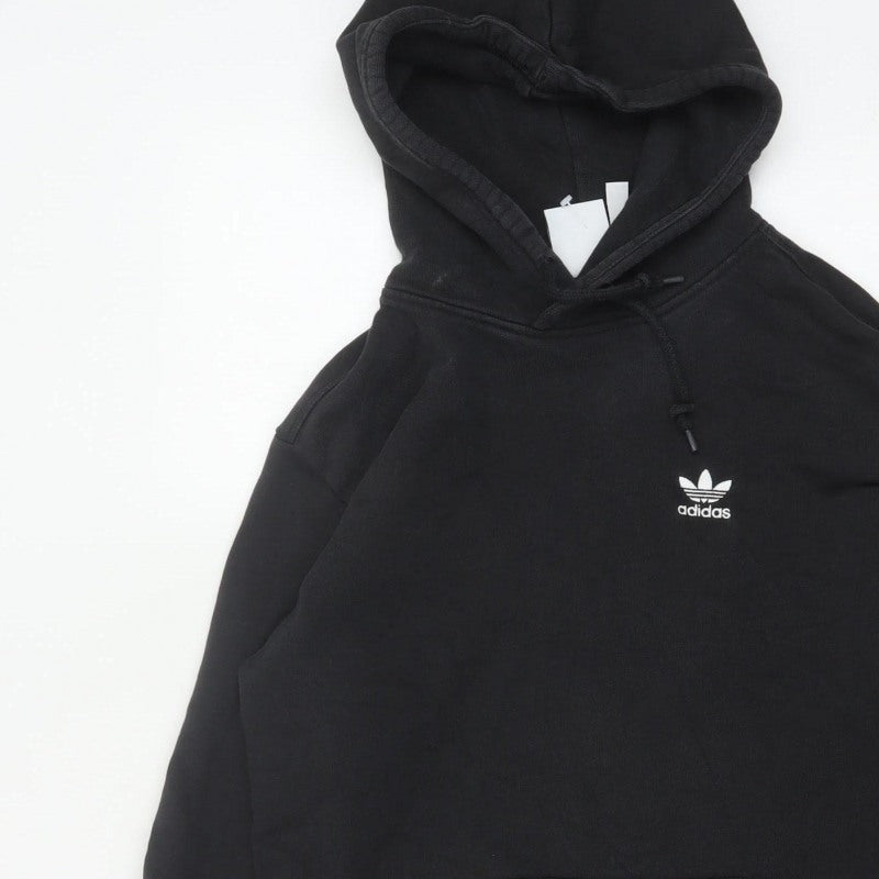 adidas Men’s Black M Pullover Hoodie Trefoil Logo Pockets