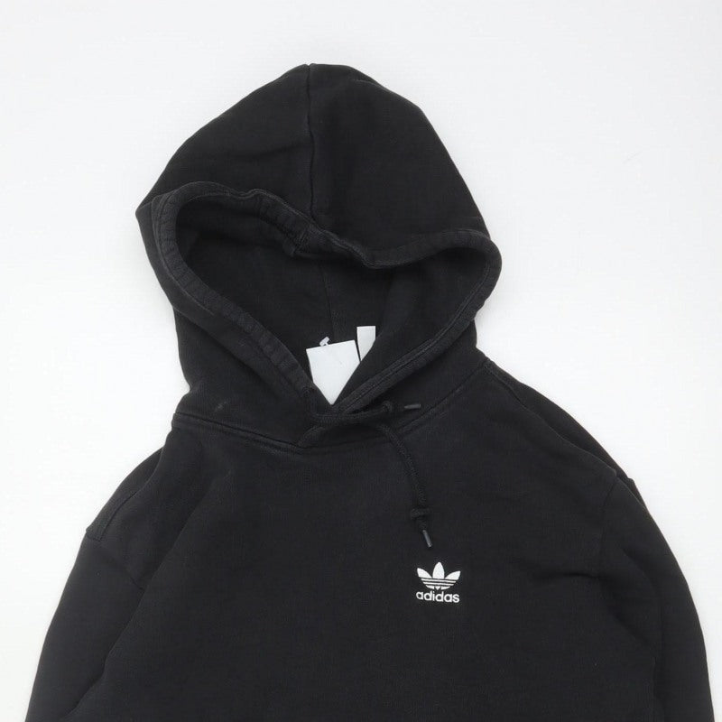 adidas Men’s Black M Pullover Hoodie Trefoil Logo Pockets