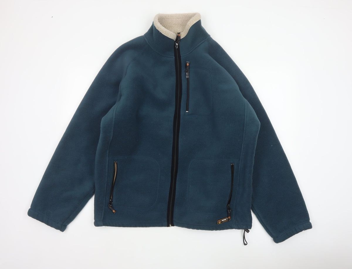 Snow Top Men’s Blue L Fleece Jacket Sherpa Lined Full Zip Ski