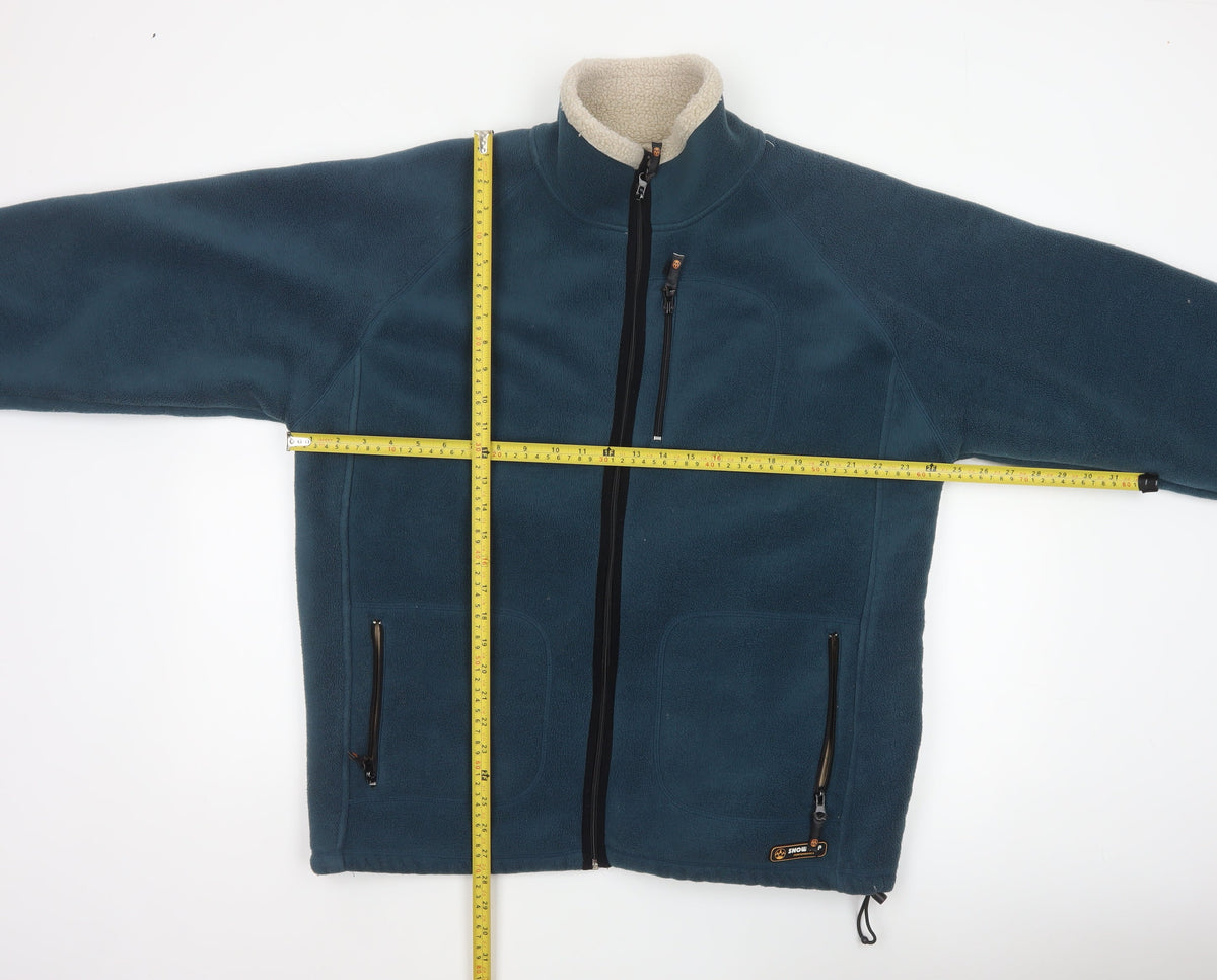 Snow Top Men’s Blue L Fleece Jacket Sherpa Lined Full Zip Ski