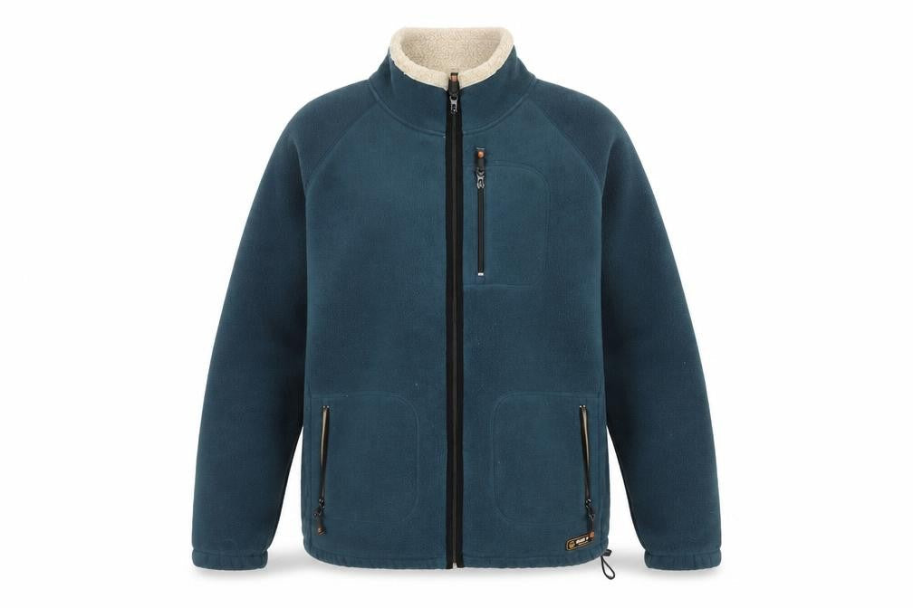 Snow Top Men’s Blue L Fleece Jacket Sherpa Lined Full Zip Ski