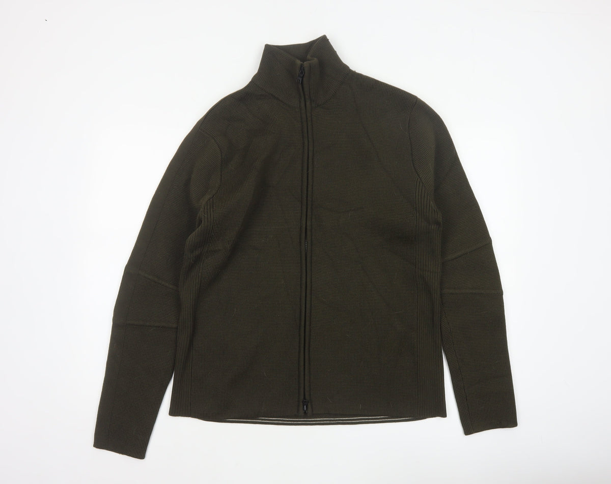 Banana Republic Men’s Green L Full Zip Merino Wool Jumper High Neck