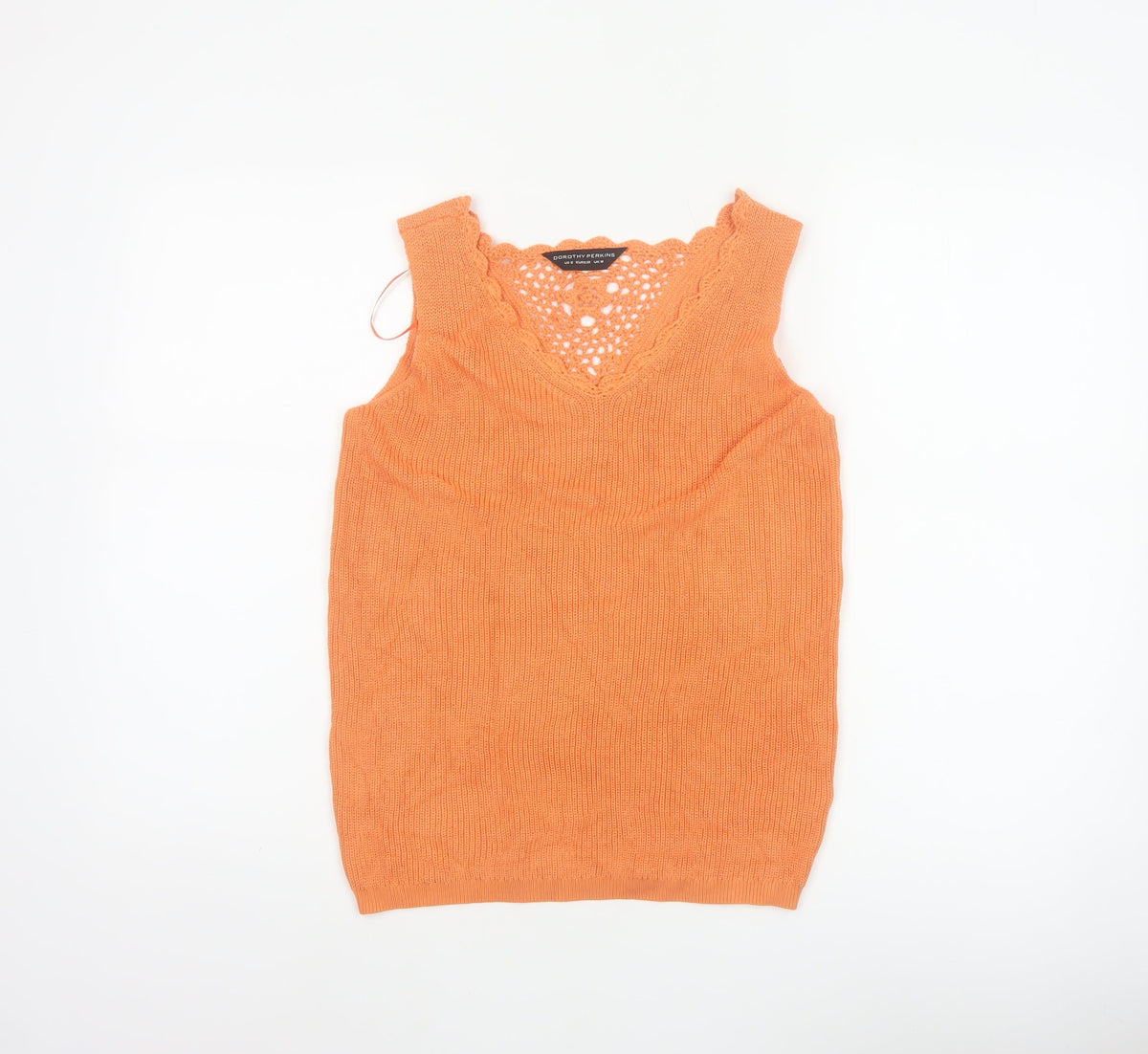 Dorothy Perkins Women Orange UK 10 Crochet Knit Camisole Tank Top