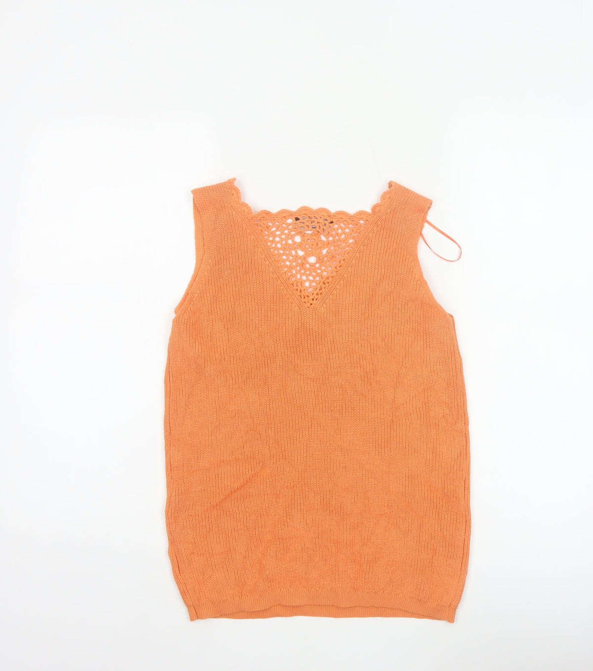 Dorothy Perkins Women Orange UK 10 Crochet Knit Camisole Tank Top