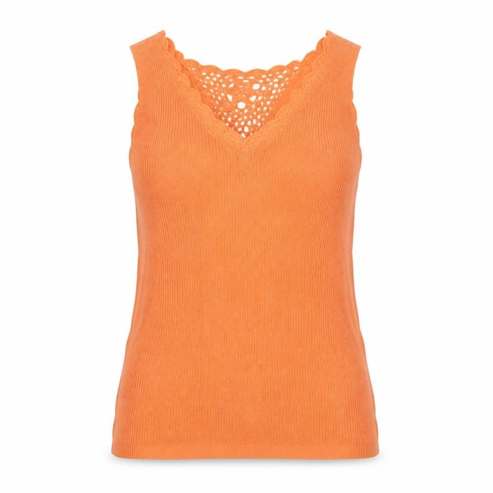 Dorothy Perkins Women Orange UK 10 Crochet Knit Camisole Tank Top