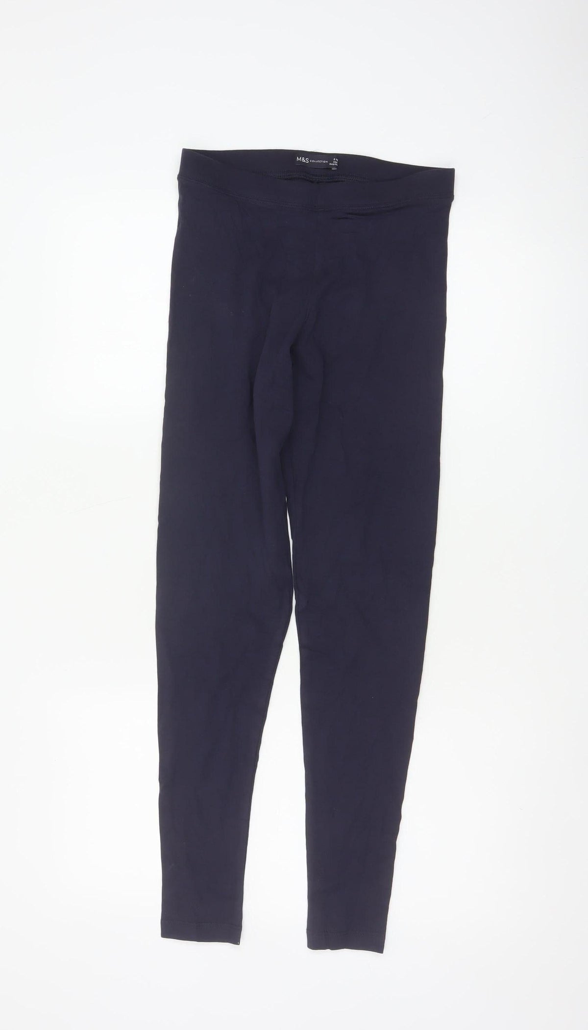 M&S Collection Women’s Blue Size 8 Cotton Stretch Jersey Leggings