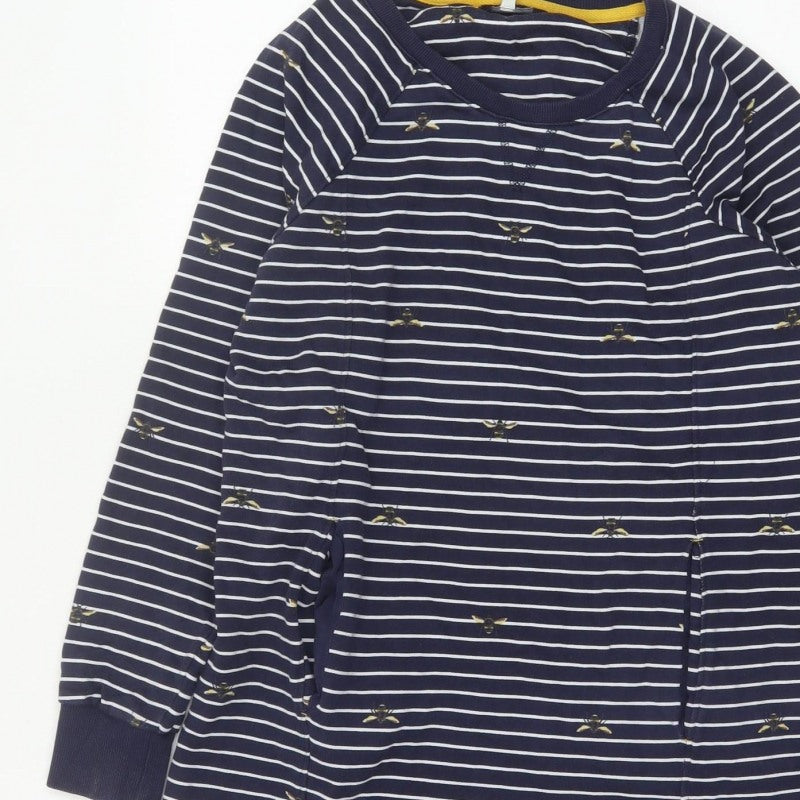 Jones Women’s Blue Stripe Bee Cotton Jumper Dress UK 12