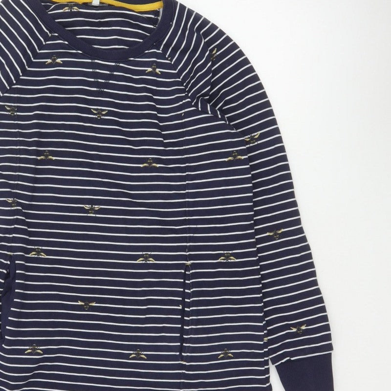 Jones Women’s Blue Stripe Bee Cotton Jumper Dress UK 12