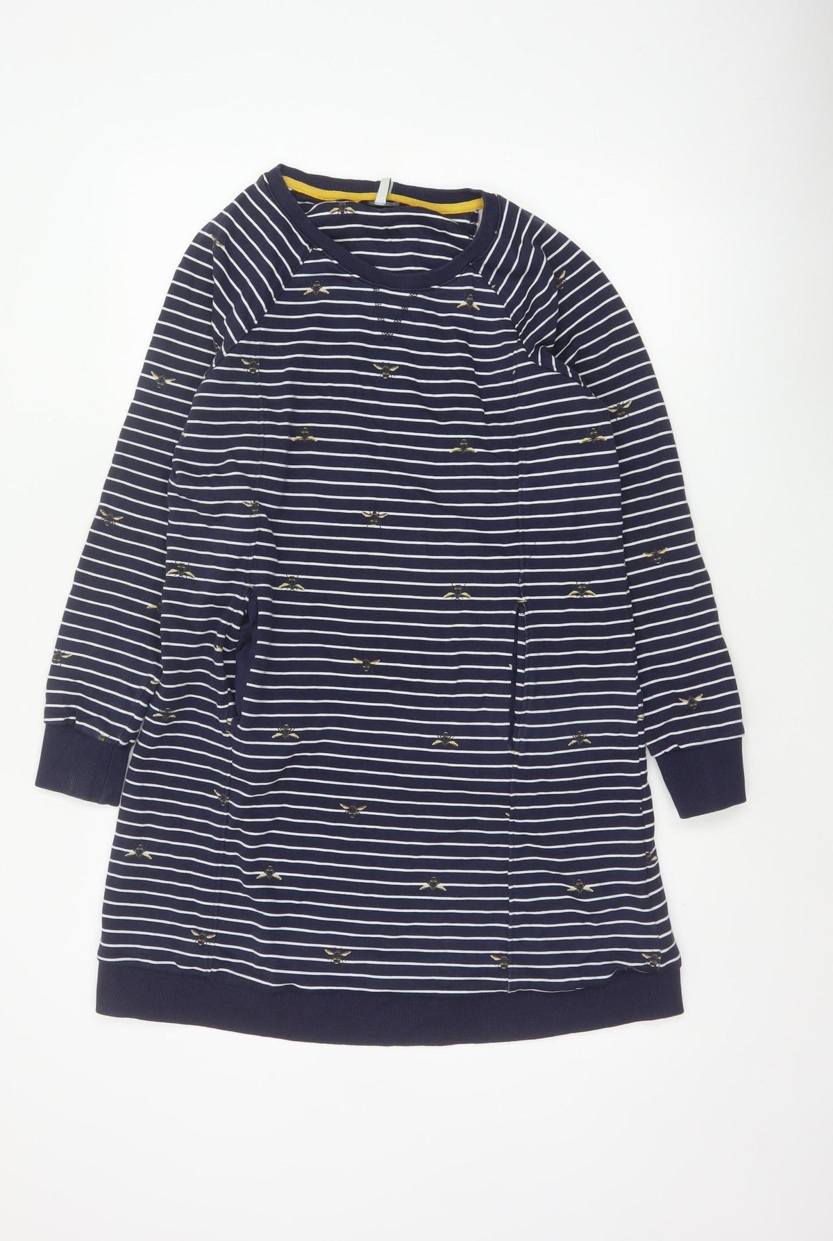 Jones Women’s Blue Stripe Bee Cotton Jumper Dress UK 12