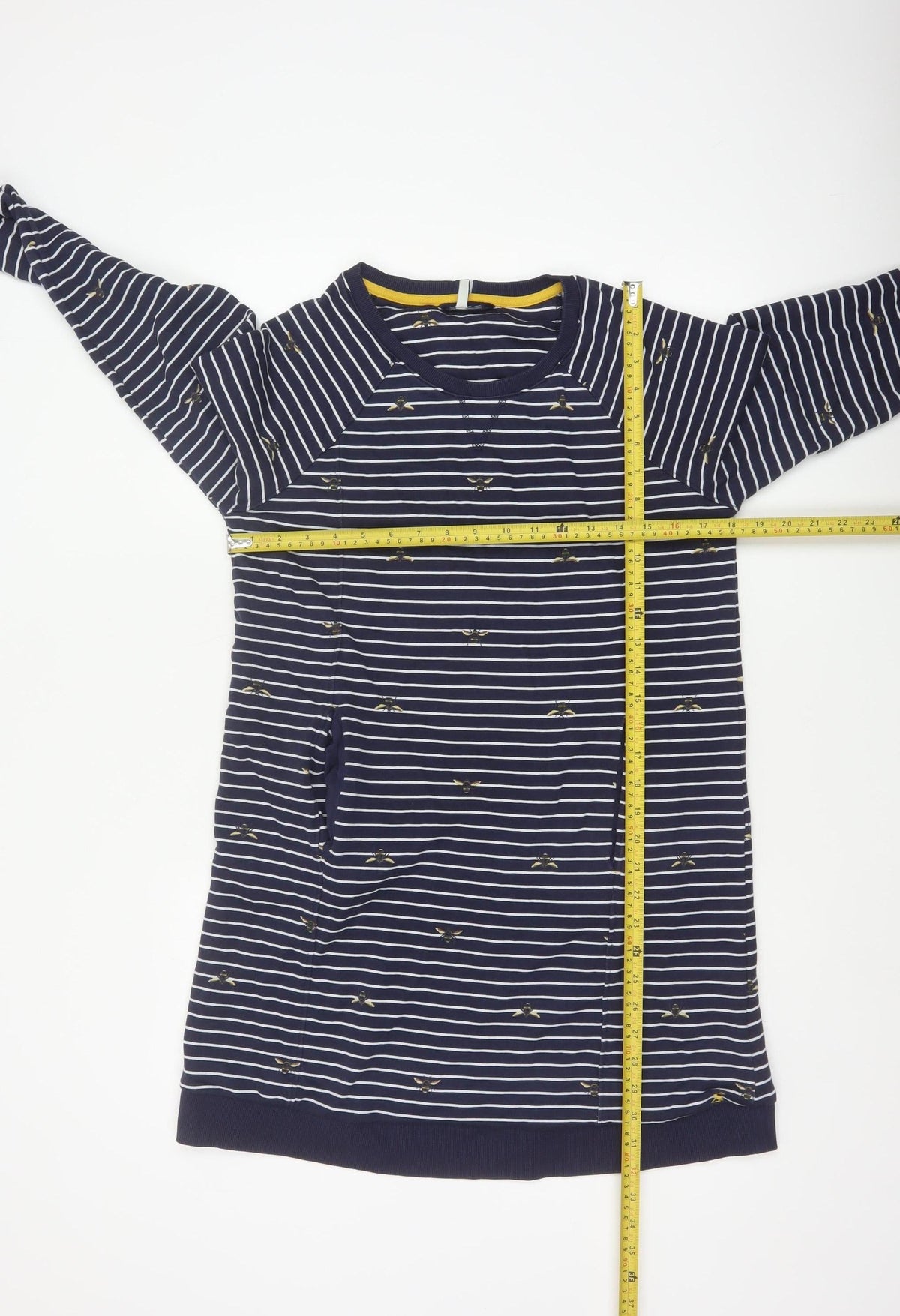 Jones Women’s Blue Stripe Bee Cotton Jumper Dress UK 12