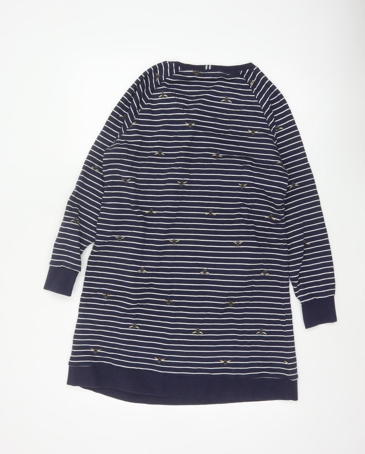 Jones Women’s Blue Stripe Bee Cotton Jumper Dress UK 12