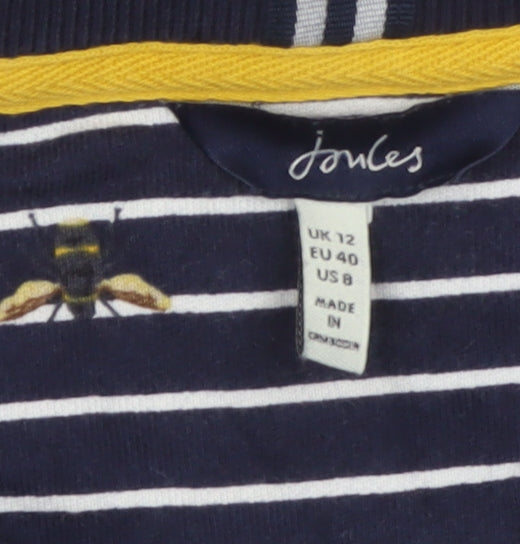 Jones Women’s Blue Stripe Bee Cotton Jumper Dress UK 12