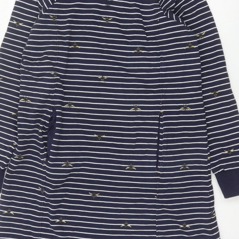 Jones Women’s Blue Stripe Bee Cotton Jumper Dress UK 12