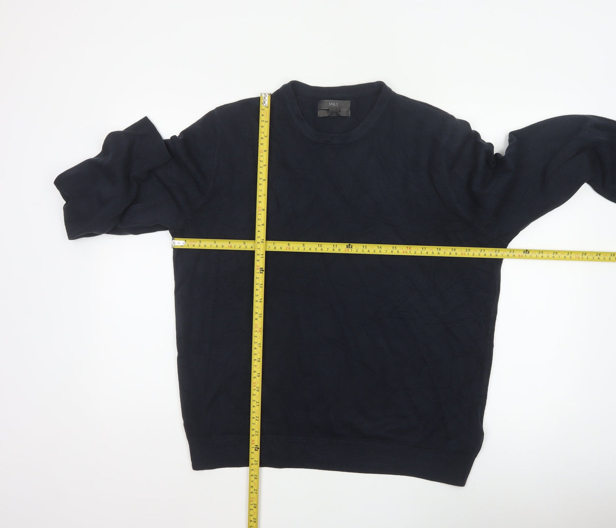 Marks and Spencer Men Blue L Cashmilon Crew Neck Pullover Jumper