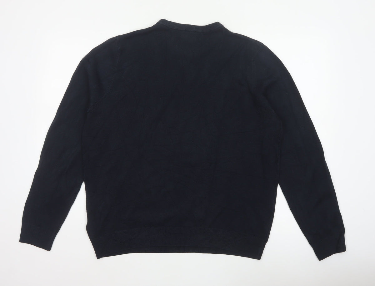 Marks and Spencer Men Blue L Cashmilon Crew Neck Pullover Jumper