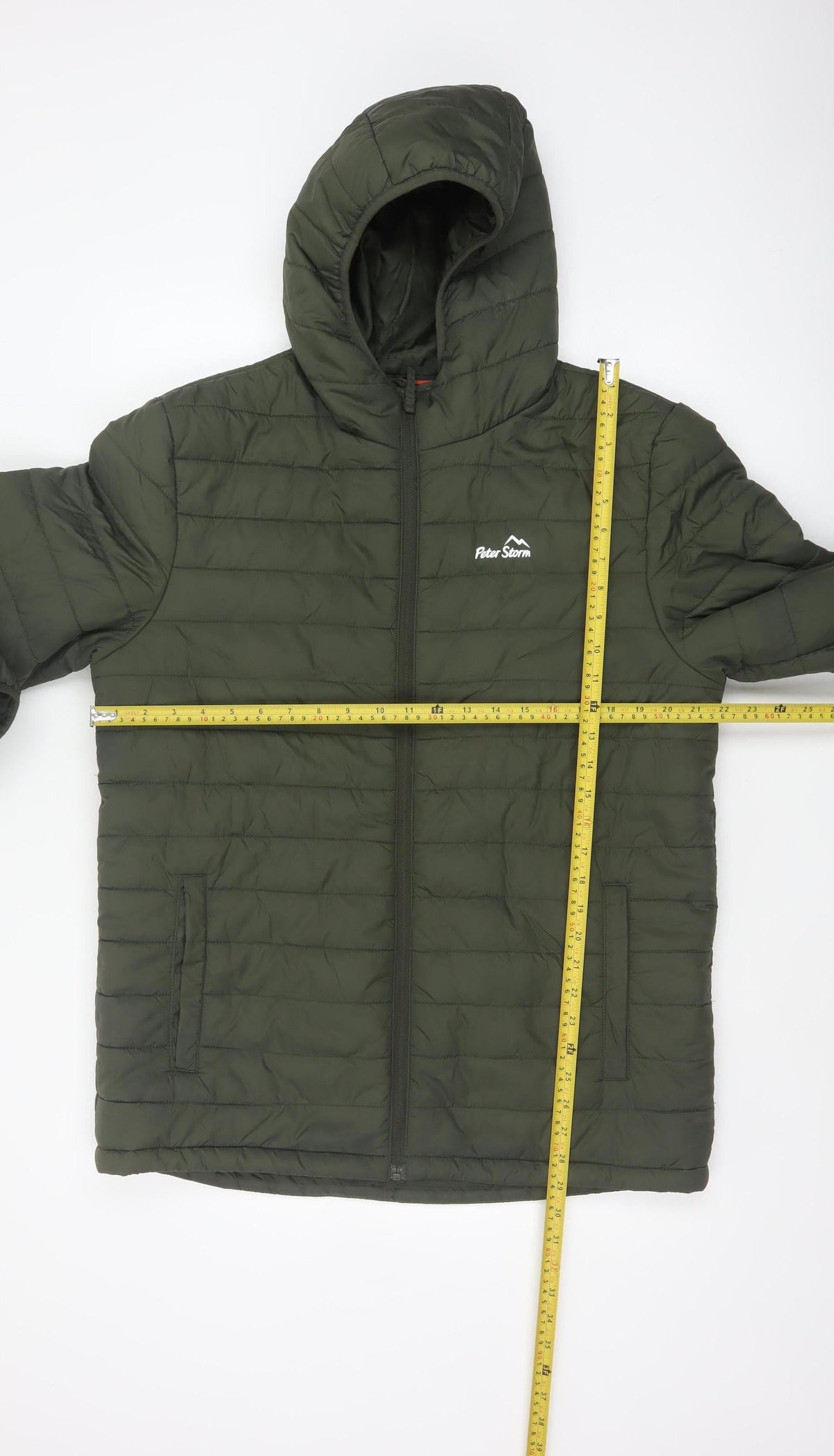 Peter Storm Men's Green M Hooded Quilted Puffer Jacket Full Zip