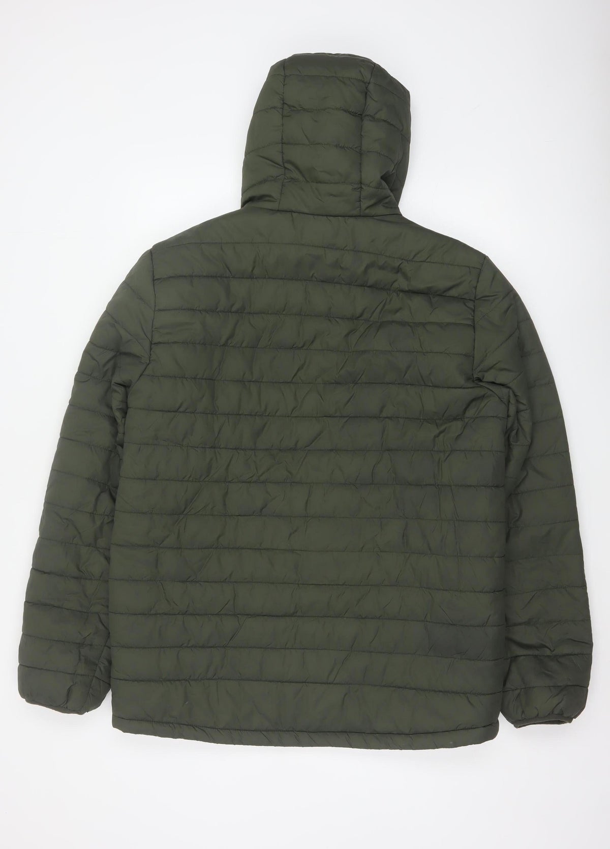 Peter Storm Men's Green M Hooded Quilted Puffer Jacket Full Zip