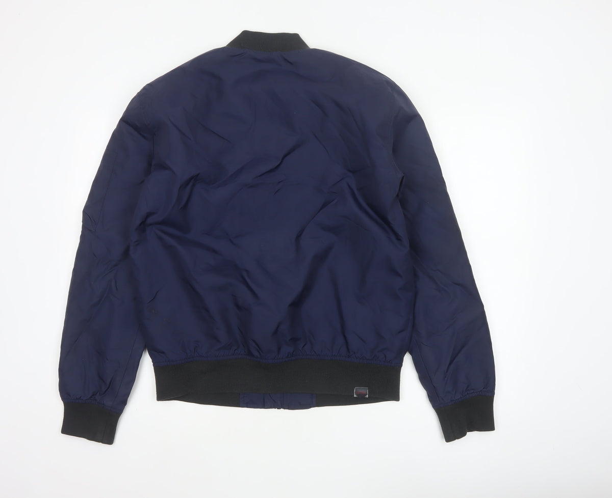 Gotcha Men’s Blue Small Nylon Insulated Bomber Jacket Full Zip