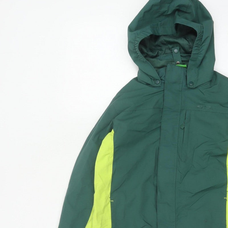Additional view of Mountain Warehouse boys’ green 11-12 years ski jacket hooded colourblock