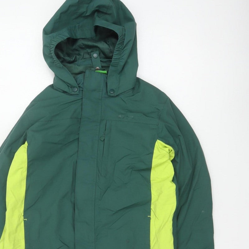 Additional view of Mountain Warehouse boys’ green 11-12 years ski jacket hooded colourblock