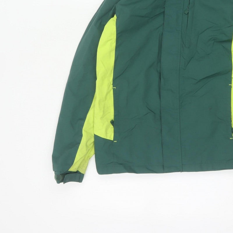 Additional view of Mountain Warehouse boys’ green 11-12 years ski jacket hooded colourblock