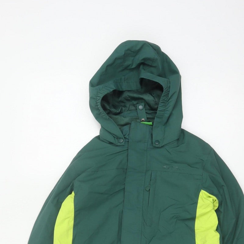 Additional view of Mountain Warehouse boys’ green 11-12 years ski jacket hooded colourblock